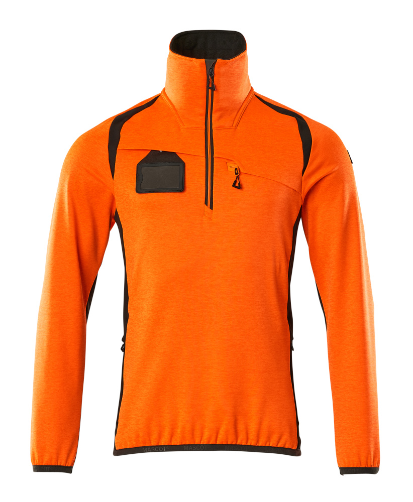 Fleecejacke mit kurzem Reißverschluss ACCELERATE SAFE Hi-vis Orange/Dunkelanthrazit L