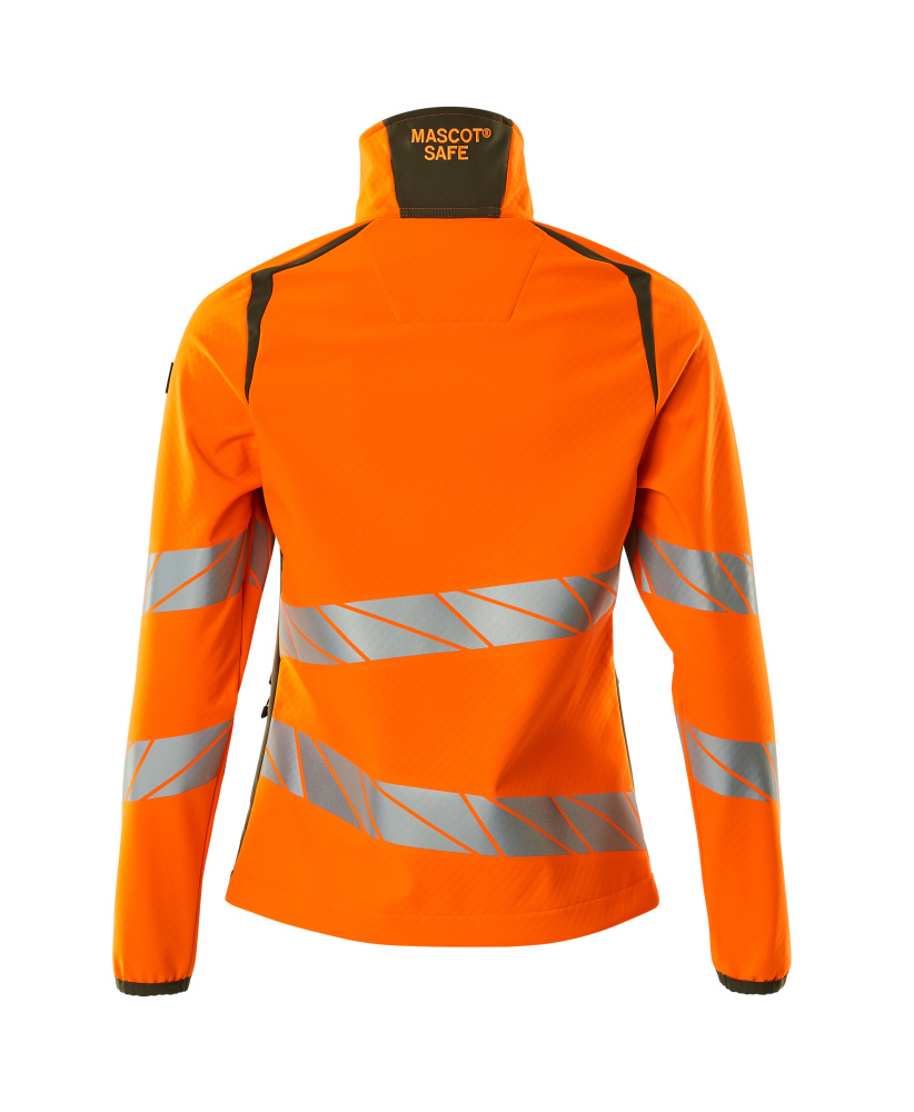 Damen-Passform Softshelljacke ACCELERATE SAFE Hi-vis Orange/Moosgrün 5XL