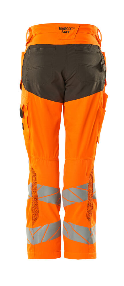 Damen-Passform DIAMOND Hose mit Knietaschen ACCELERATE SAFE Hi-vis Orange/Dunkelanthrazit 82C50