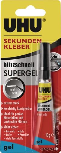 Sekundenkleber blitzschnell SUPERGEL 10g farblos Tube UHU