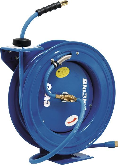 Schlauchaufroller BluBird für Luft und Wasser Ausgangsanschluss DN 7,2 17 kg 20 m 28,5 mm 9,5 mm DN 9,5 20 m 3/8 ″