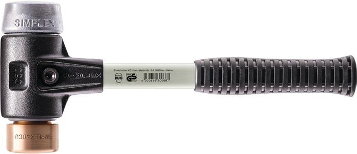 Schonhammer SIMPLEX hart Fiberglas Stahlguss Kupfer/Weichmetall silber 30 mm 300 mm 90 mm 600 g