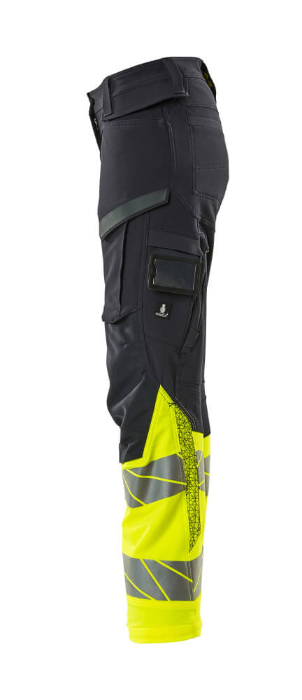 Damen-Passform DIAMOND Hose mit Knietaschen ACCELERATE SAFE Schwarzblau/Hi-vis Gelb 82C50