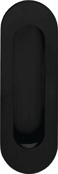 Schiebetürmuschel 4476 Edelstahl schwarz oval blind Länge 120 mm Breite 40 mm INTERSTEEL