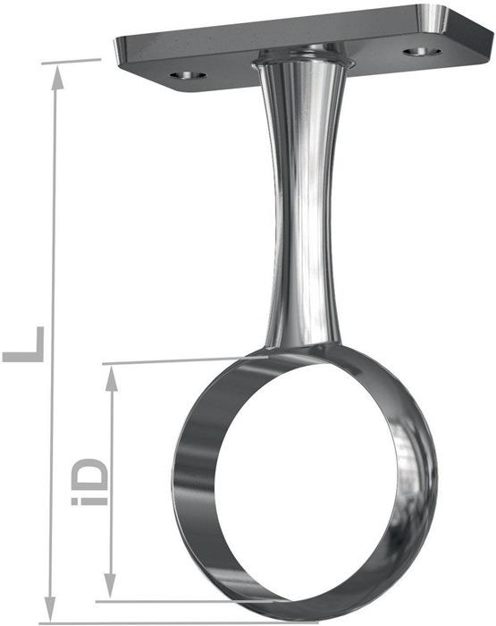 Mittelträger Deckenmontage silberfarbig Ø 20 mm 11131