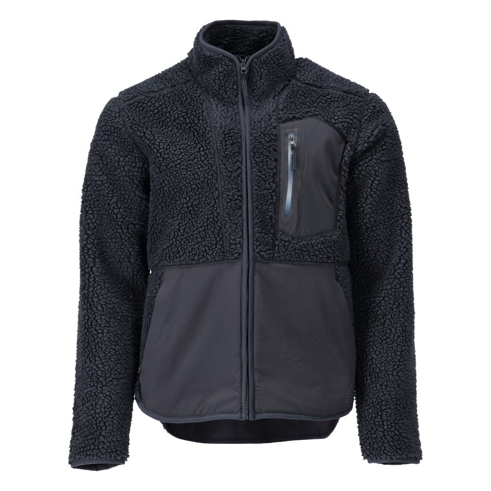 Faserpelz Jacke mit Reißverschluss CUSTOMIZED Schwarzblau XL