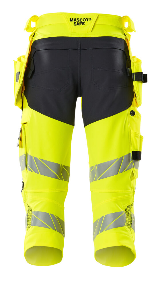 Dreiviertel-Hose mit Hängetaschen ACCELERATE SAFE Hi-vis Gelb/Schwarzblau C48