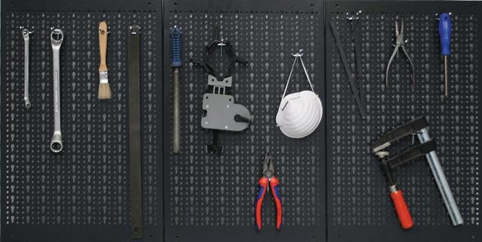 Lochwand Gesamt-B1200xH600mm B400xH600mm mit 12 Standardhaken