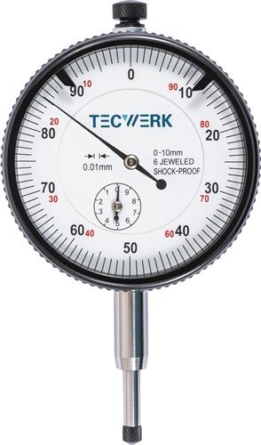 Messuhr DIN 878 10mm Abl.0,01mm m.Stoßschutz TECWERK