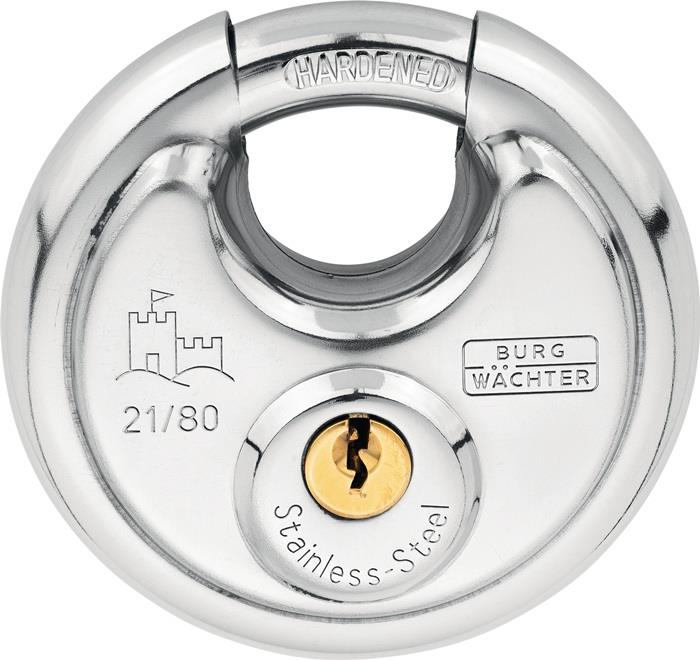 Zylindervorhangschloss 21 80 SB Schlosskörperbreite 80 mm Edelstahl verschiedenschließend BURG-WÄCHTER