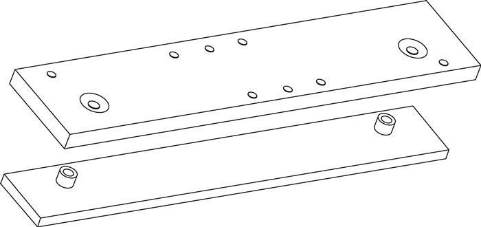 Montage-/Gegenplatte silber passend für TS 3000 V GEZE