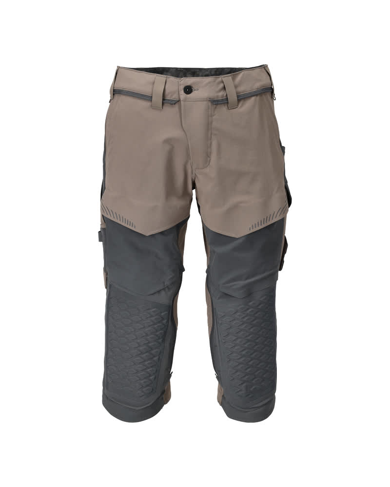 Dreiviertel-Hose mit Knietaschen CUSTOMIZED Dunkel Sandbeige/Anthrazitgrau C64