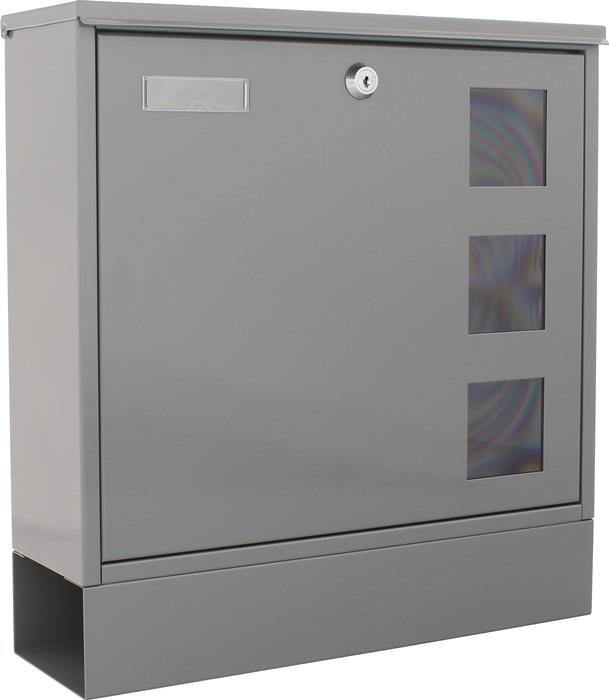 Briefkasten Postale Höhe 380 mm Breite 365 mm Tiefe 120 mm grau Stahl DIN C4 ROTTNER
