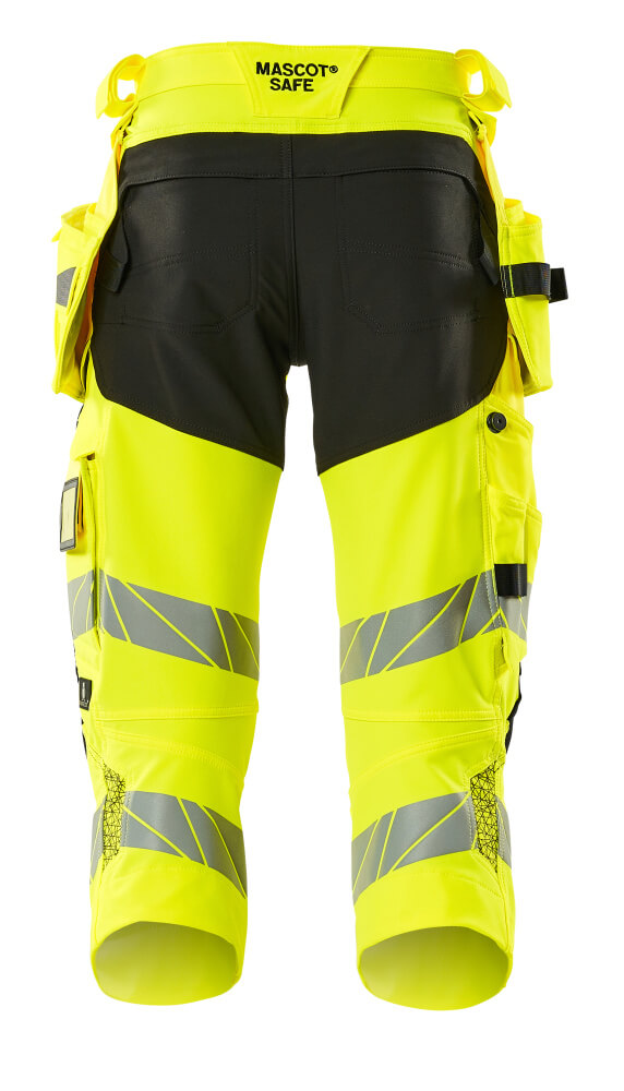 Dreiviertel-Hose mit Hängetaschen ACCELERATE SAFE Hi-vis Gelb/Schwarz C48
