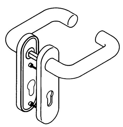 FS-Garnitur 111R11.110 Ku.33 D/D TS 38-48mm PZ rd DIN L/R HEWI