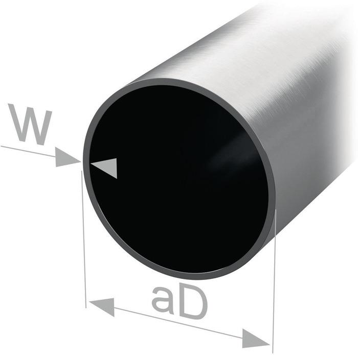 Rundschrankrohr 2500 mm silberfarbig 20 mm 0,8 mm