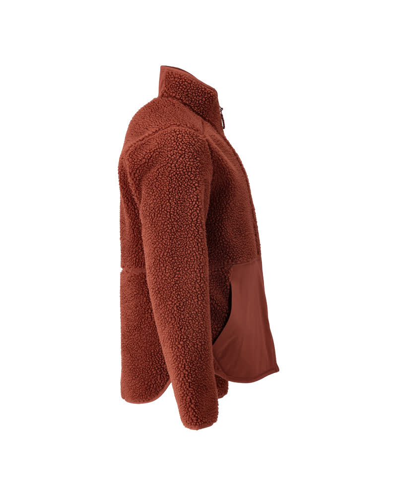 Faserpelz Jacke mit Reißverschluss CUSTOMIZED Herbstrot XL