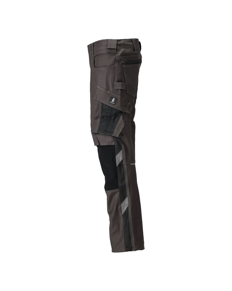Hose mit Knietaschen UNIQUE Dunkelanthrazit/Schwarz 76C46