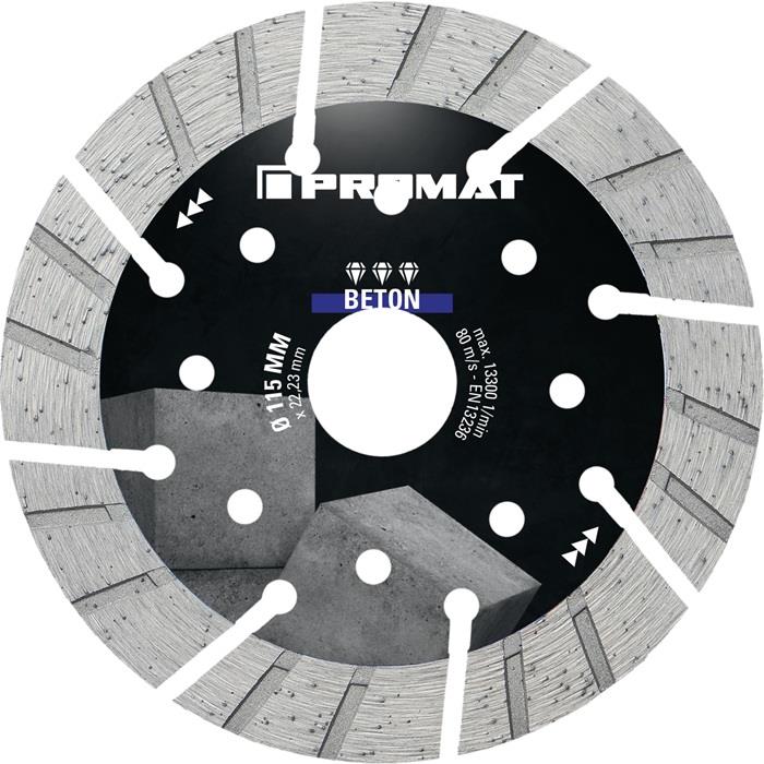 Diamanttrennscheibe BETON PRO 115 mm 2,4 mm 40,58 mm 13300 min-¹ 22,23 mm Winkelschleifer