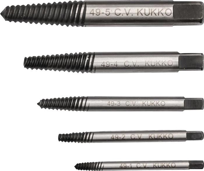 Schraubenausdrehersatz 5-teilig M3 - M18 1, 2, 3, 4, 5