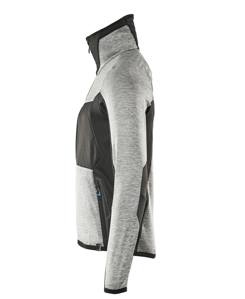 Fleecejacke ADVANCED Grau-meliert/Schwarz S