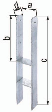 H-Pfostenträger ETA-10/0210 101x300x600x60mm STA roh TZN GAH