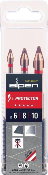 Fliesenbohrersatz C PROTECTOR 3-teilig Ø 6/8/10 mm ALPEN