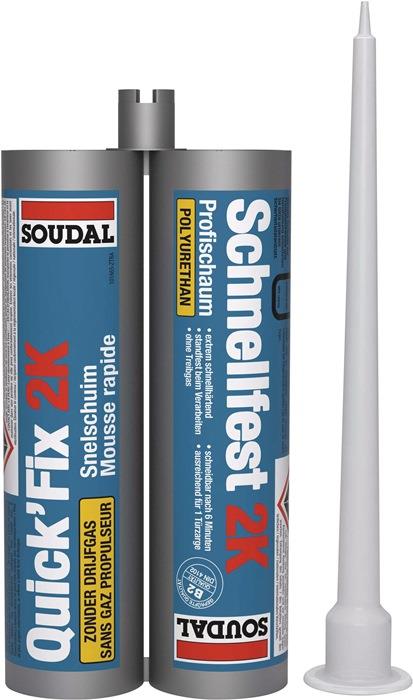 2K-Zargenschnellschaum QUICK FIX 210 ml B2 beige ohne Einweghandschuhe Doppelkartusche SOUDAL