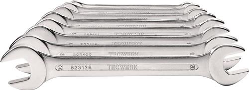 Doppelmaulschlüsselsatz 10-tlg.SW6-27mm CV-Stahl verchr.TECWERK