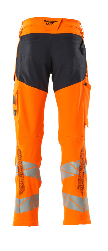 Hose mit Knietaschen ACCELERATE SAFE Hi-vis Orange/Schwarzblau 90C48