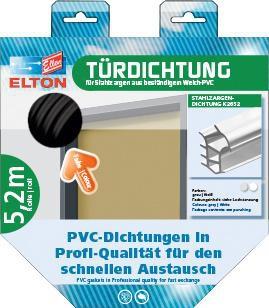 Türanschlagdg.K2154 L.5,2m z.Einstecken W-PVC blk weiß ELLEN