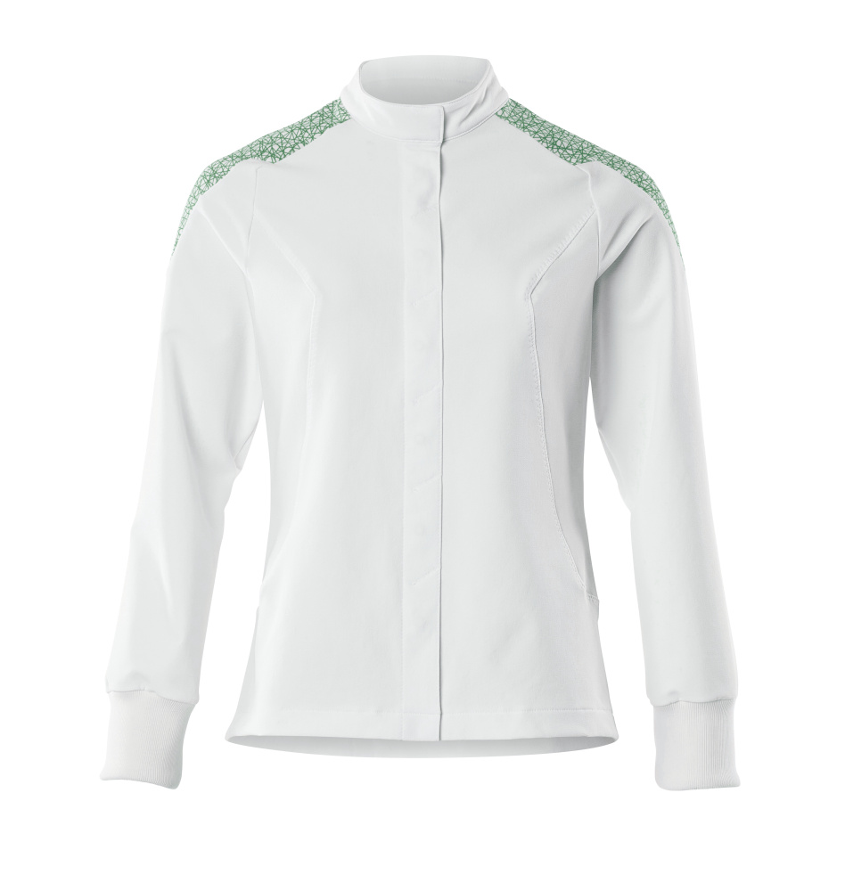 Damen-Passform Jacke FOOD & CARE Weiß/Grasgrün M