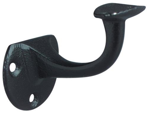Handlaufträger Gusseisen schwarz lack.D.Wandplatte 53mm gewölbte Auflage DENI