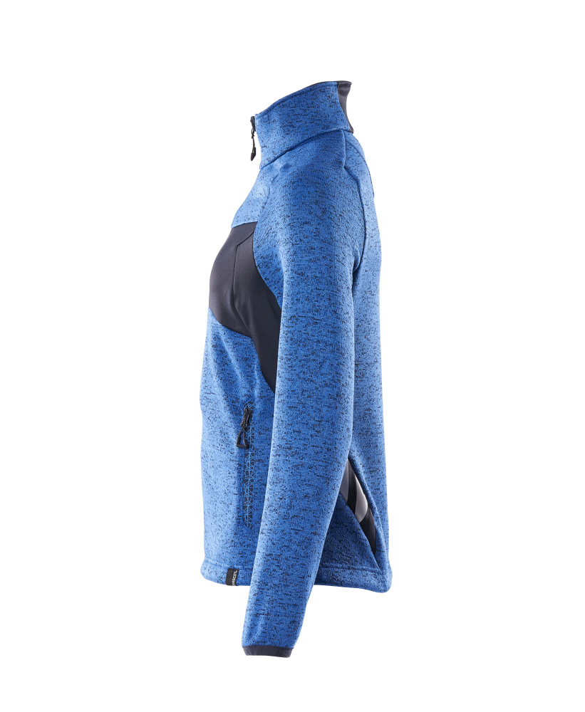 Damen-Passform Strickpullover mit Reißverschluss ACCELERATE Azurblau/Schwarzblau S