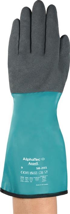 Chemikalienhandschuhe AlphaTec 58201 EN 388,EN 374,EN407,EN 511 PSAKategorie III 10
