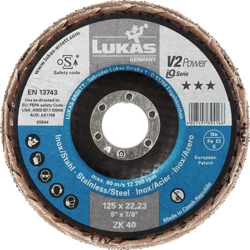Fächerscheibe V2 POWER ZK D.125mm K.40 fl.STA ZK LUKAS