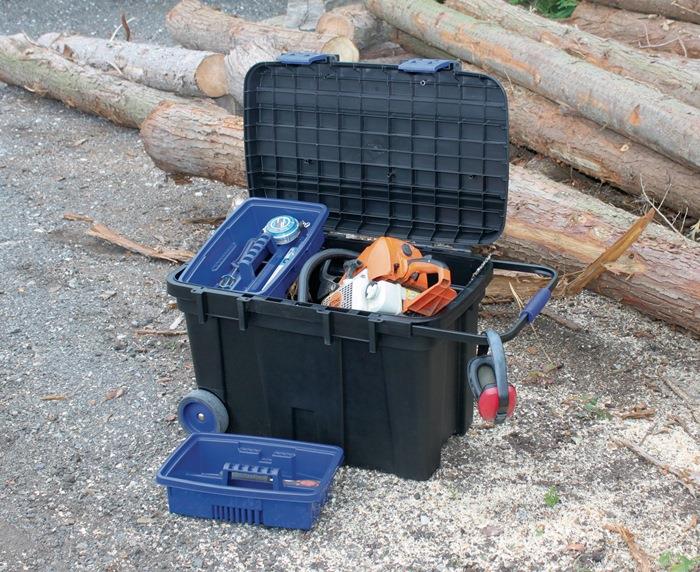 Werkzeugkiste Toolchest 100 B.775xT.472xH.493mm m.2Räder u.a.Ziehgriff a.PP Vol. 100l m.2 Werkzeugträgern RAACO