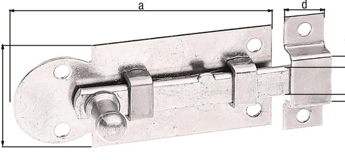 Fensterriegel galv. verz. dickschichtpassiviert 26 mm 61 mm 6 3,5 mm