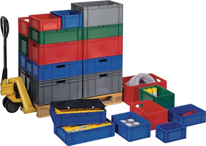 Transportstapelbehälter Seitenwände geschlossen 25 kg rot 145 mm 200 mm 300 mm