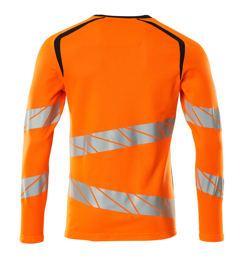 Langarmshirt ACCELERATE SAFE Hi-vis Orange/Schwarzblau L  ONE