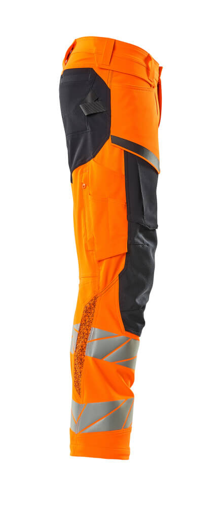 Hose mit Knietaschen ACCELERATE SAFE Hi-vis Orange/Schwarzblau 90C48