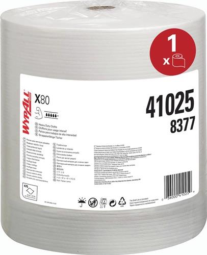 Wischtuch WYPALL X80 8377 L.ca.315 mmxB.ca.310mm weiß 1-lagig 475 Tü./Rl.