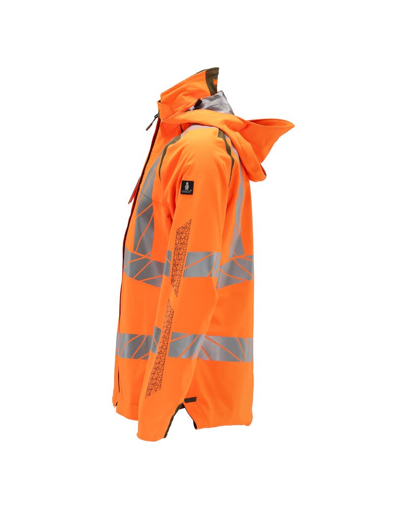 Damen-Passform Hardshelljacke ACCELERATE SAFE Hi-vis Orange/Moosgrün L