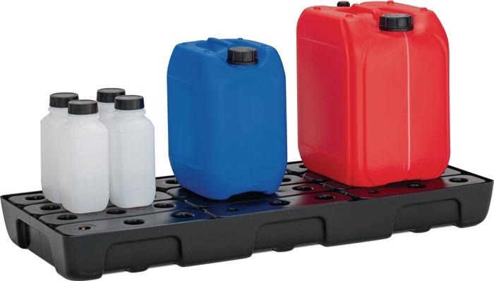 Regalwanne mit PE Rost und Leckanzeiger 21 l 395 mm 976 mm