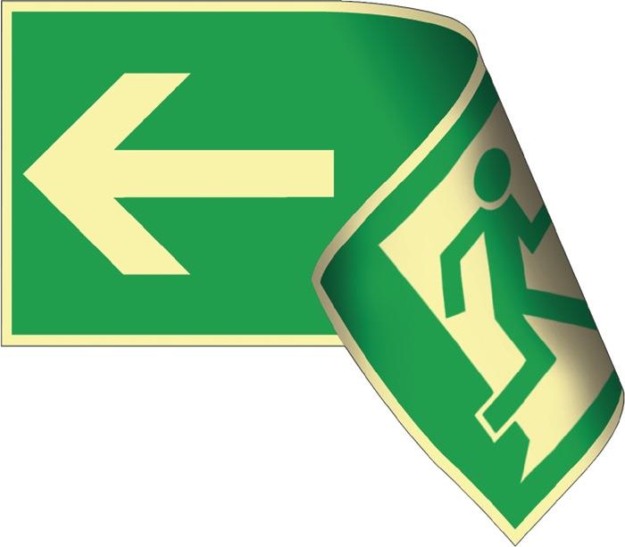 Rettungszeichen BGV A8 L297xB148 mm Rettungsweg links/rechts doppelseitig Kunststoff