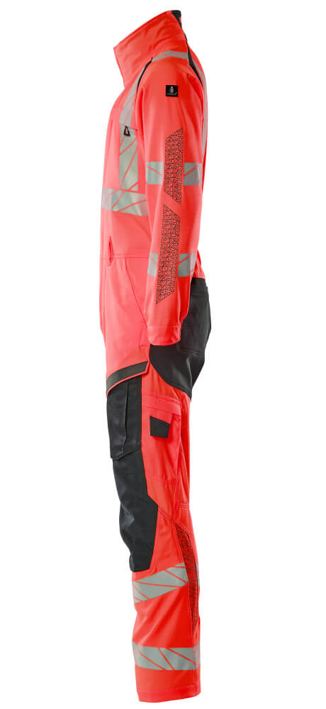 Overall mit Knietaschen ACCELERATE SAFE Hi-vis Rot/Schwarzblau 4XL