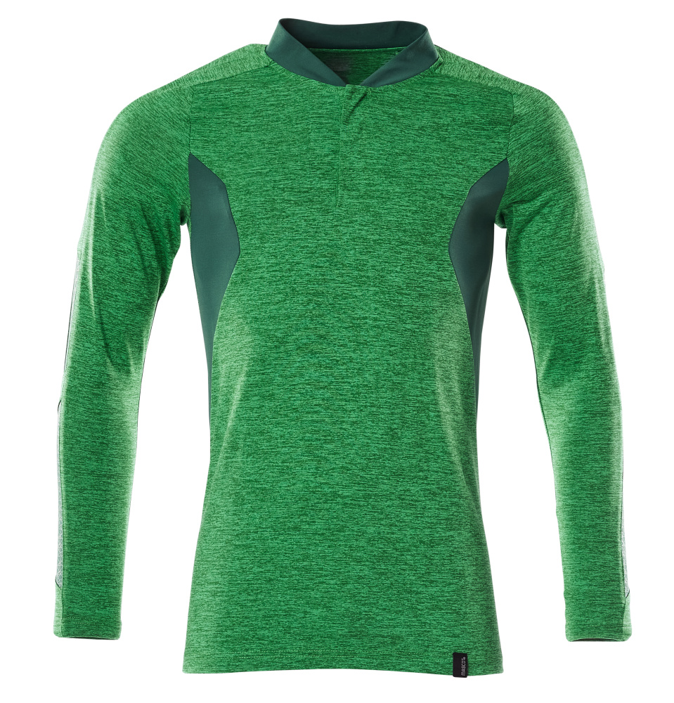 Polo-Shirt, Langarm ACCELERATE Grasgrün  meliert/Grün 2XLONE