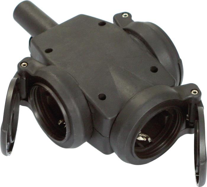 Schutzkontaktkupplung 10-/16~ A 230 V schwarz IP44 Vollgummi WEINGÄRTNER