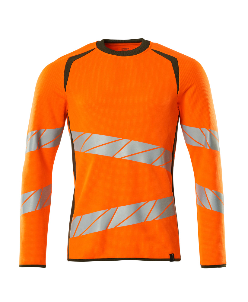 Sweatshirt ACCELERATE SAFE Hi-vis Orange/Moosgrün XL ONE