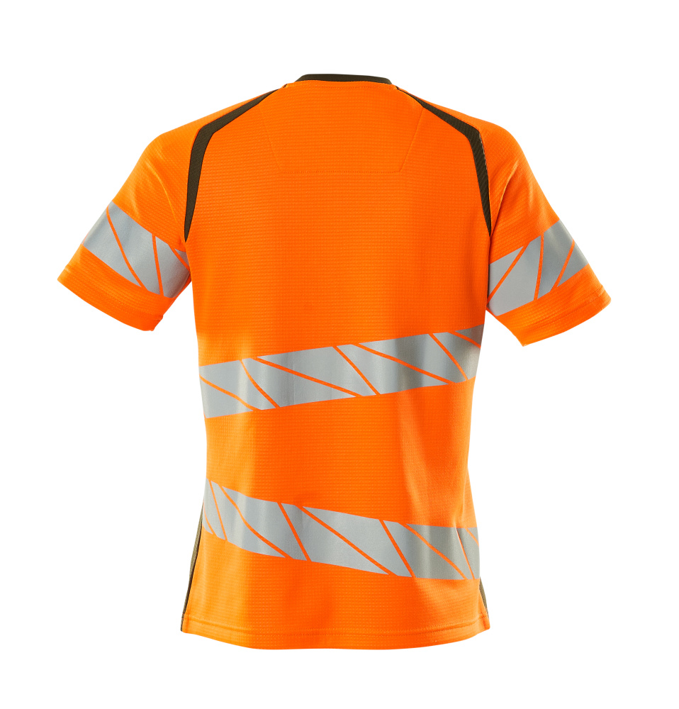 Damen-Passform T-Shirt ACCELERATE SAFE Hi-vis Orange/Moosgrün 5XLONE
